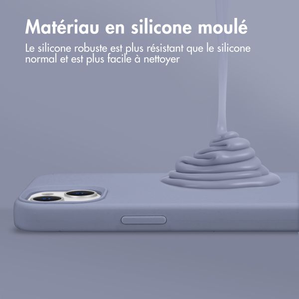 Accezz Coque Liquid Silicone Apple iPhone 15 Pro Max - Lavender Gray