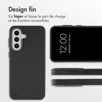 Accezz Coque arrière en cuir avec MagSafe Samsung Galaxy A57 (5G) - Onyx Black