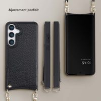 Selencia Coque de télephone Nova avec cordon et porte-cartes Samsung Galaxy S25 - Noir