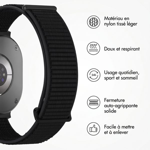 imoshion Bracelet en nylon Samsung Galaxy Watch 8 (40/44mm) / Classic (46mm) - Noir
