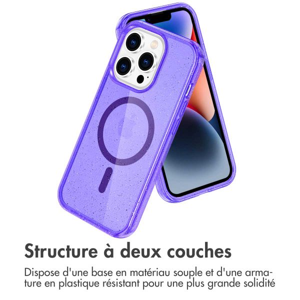 imoshion Coque Pailletée avec MagSafe Apple iPhone 13 Pro - Paillettes Violet