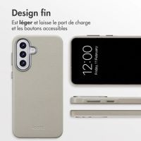 Accezz Coque arrière en cuir avec MagSafe Samsung Galaxy A57 (5G) - Light Grey