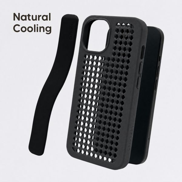 Callbuddy Coque avec strap Apple iPhone 17e / 16e / 15 / 14 / 13 - Epic Black