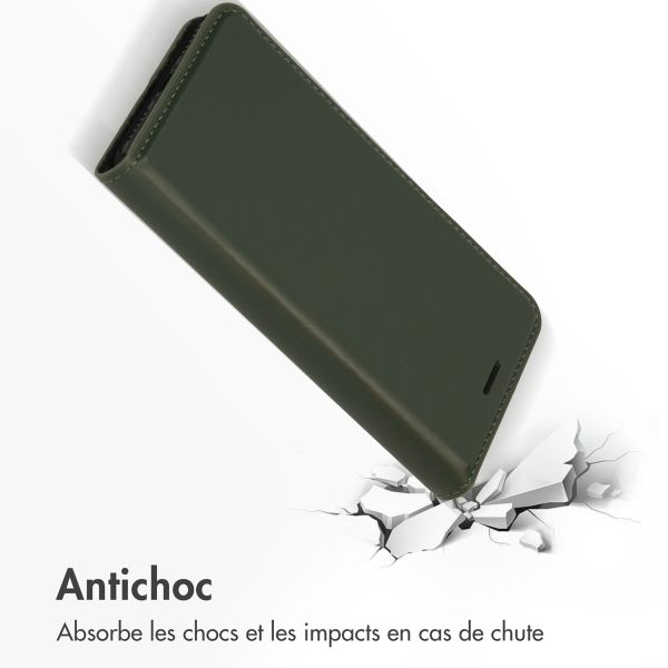 Accezz Étui de télephone Slim Folio en cuir de qualité supérieure Apple iPhone SE (2022 / 2020) / 8 / 7 / 6(s) - Vert