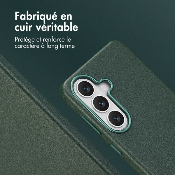 Accezz Coque arrière en cuir avec MagSafe Samsung Galaxy S26 - Cedar Green