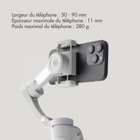 Selencia Stabilisateur Gimbal avec éclairage LED - Suivi intelligent - Trépied - Cosy Grey