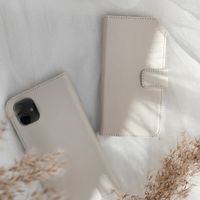 Selencia Étui portefeuille en cuir véritable Samsung Galaxy A72 - Greige