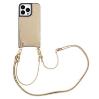 Selencia Coque de télephone Nova avec cordon et porte-cartes Apple iPhone 14 Pro - Beige