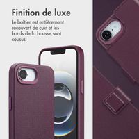 Accezz Étui de télephone portefeuille en cuir 2-en-1 avec MagSafe Apple iPhone 17e / 16e - Heath Purple