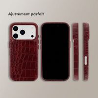 Selencia Coque arrière Croco avec MagSafe Apple iPhone 17 Pro Max - Burgundy