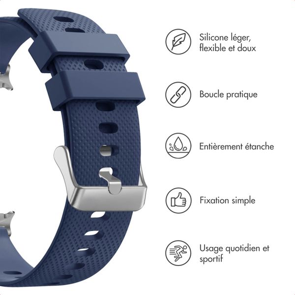 imoshion Bracelet en silicone flexible Samsung Galaxy Watch 8 (40/44mm) / Classic (46mm) - Bleu foncé