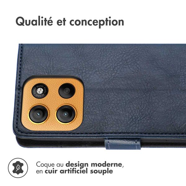 imoshion Étui de télephone portefeuille de luxe Motorola Moto G15 / G15 Power - Bleu foncé