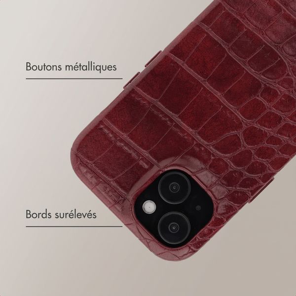 Selencia Coque arrière Croco avec MagSafe Apple iPhone 14 / 13 - Burgundy