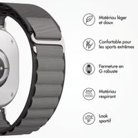 Accezz Bracelet en nylon Alpine Samsung Galaxy Watch 9 (40/44mm) / Watch 8 (40/44mm) / Classic (46mm) - Dark Grey