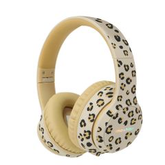 imoshion Édition Spéciale - Casque sans fil pour enfants avec imprimé léopard LED Light - Limiteur de décibels - Avec câble AUX - Léopard