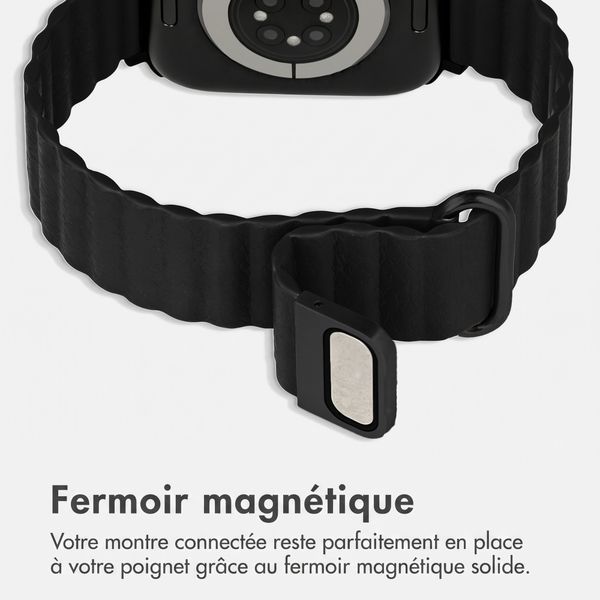 imoshion Bracelet magnétique en cuir synthétique Apple Watch | 38/40/41/42 mm - Noir