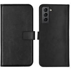 Selencia Étui portefeuille en cuir véritable Samsung Galaxy S21 - Noir