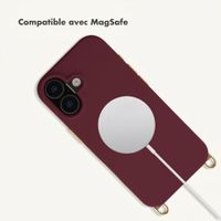 Selencia Coque arrière Rivièra avec MagSafe avec crochets amovibles Apple iPhone 16 - Bold Burgundy
