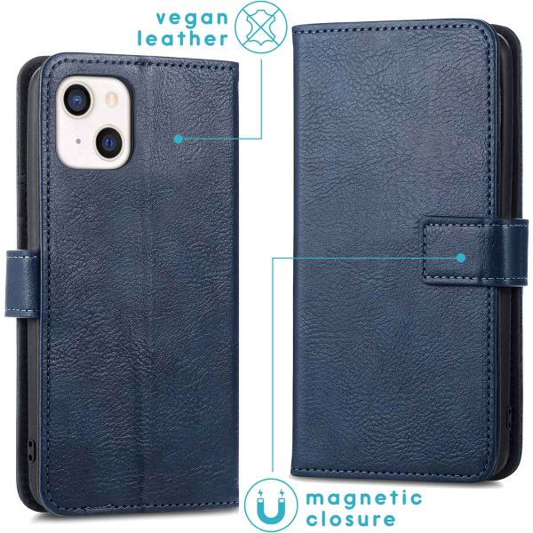 imoshion Étui de télephone portefeuille de luxe Apple iPhone 13 Mini - Bleu foncé