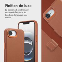Accezz Étui de télephone portefeuille en cuir 2-en-1 avec MagSafe Apple iPhone 17e / 16e - Sienna Brown