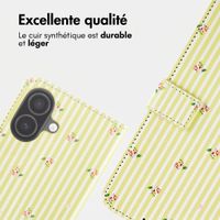 imoshion Étui de télephone portefeuille Design Apple iPhone 16 - Garden Stripes