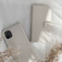 Selencia Étui portefeuille en cuir véritable Samsung Galaxy S21 Plus - Greige