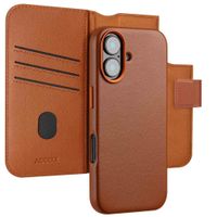 Accezz Étui de télephone portefeuille en cuir 2-en-1 avec MagSafe Apple iPhone 17 - Sienna Brown