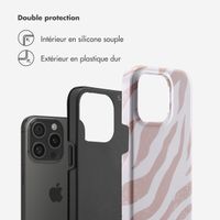 Selencia Coque arrière Vivid Apple iPhone 15 Pro - Colorful Zebra Old Pink