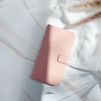 Selencia Étui portefeuille en cuir véritable Apple iPhone 12 Mini - Dusty Pink