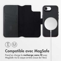 Accezz Étui de télephone portefeuille en cuir 2-en-1 avec MagSafe Apple iPhone 17e / 16e - Onyx Black