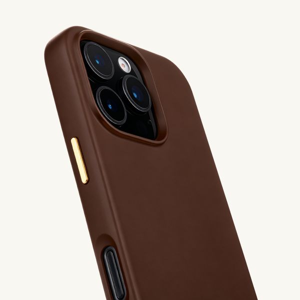 Selencia Coque arrière Rivièra avec MagSafe avec crochets amovibles Apple iPhone 16 Pro Max - Choco Brown