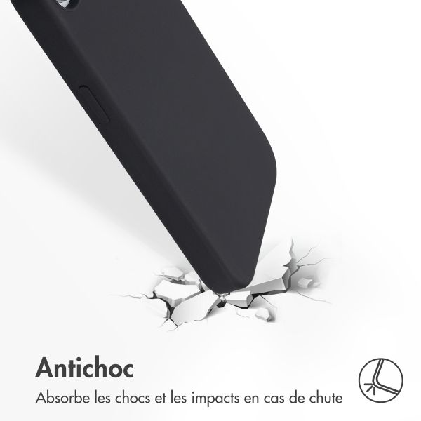 Accezz Coque Liquid Silicone avec MagSafe Apple iPhone 17e / 16e - Noir