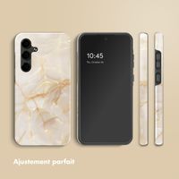 Selencia Coque arrière Vivid Samsung Galaxy S24 FE - Golden Beige Marble
