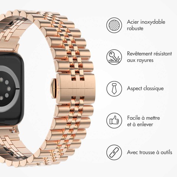 Selencia Bracelet Metallique Jubilee Apple Watch | 38/40/41/42 mm - Rose Doré