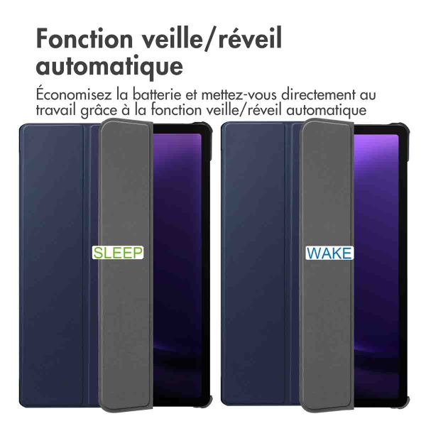 imoshion Coque tablette Trifold Samsung Galaxy Tab S9 11.0 pouces / S10 Lite / S10 FE / S9 FE 10.9 pouces - Bleu foncé