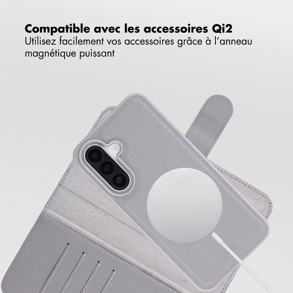 Accezz Coque portefeuille Edge amovible avec MagSafe Samsung Galaxy A27 (5G) - Gris