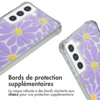 imoshion Coque Design avec cordon Samsung Galaxy S21 FE - Tropical Violet Flowers Connect