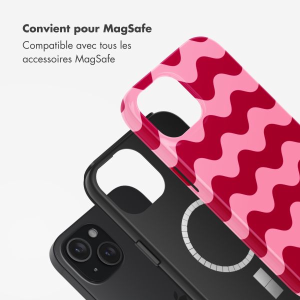 Selencia Coque arrière Vivid avec MagSafe Apple iPhone 15 - Wave Vibes Lipstick
