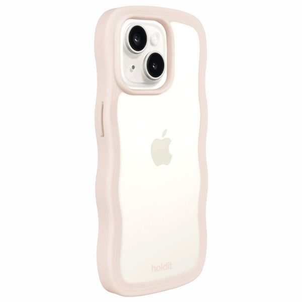 Holdit Coque Wavy Apple iPhone 14/15 Plus - Transparent / Light Beige