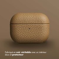 Accezz Coque en cuir véritable  Apple AirPods Pro 2 - Taupe
