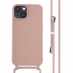 imoshion Coque en silicone avec cordon Apple iPhone 14 - Sand Pink
