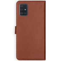 Selencia Étui portefeuille en cuir véritable Samsung Galaxy A51 - Marron clair