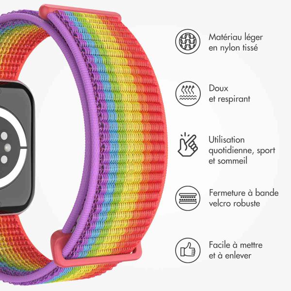 imoshion Bracelet en nylon Apple Watch | 38/40/41/42 mm - Rainbow