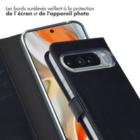 Selencia Étui portefeuille en cuir véritable Google Pixel 10 Pro XL - Noir