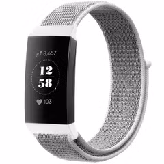 imoshion Bracelet en nylon Fitbit Charge 3 / 4 - Gris clair