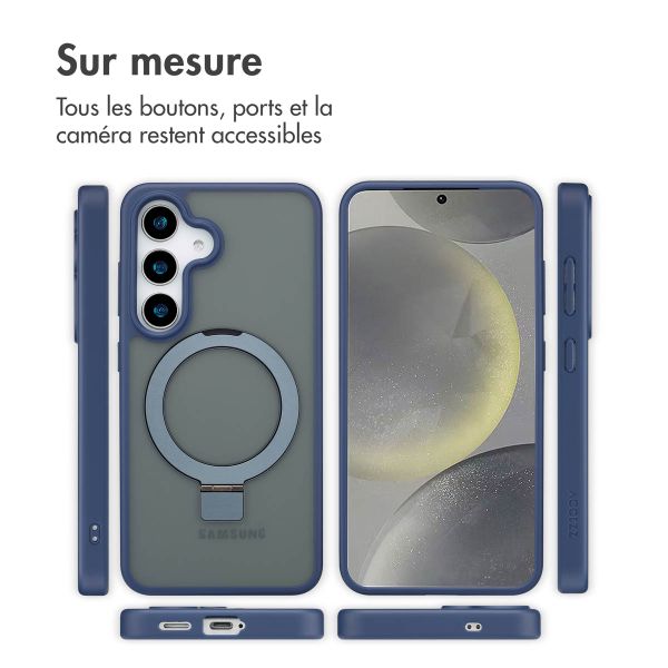 Accezz Coque Ring Stand avec MagSafe Samsung Galaxy S25 - Bleu