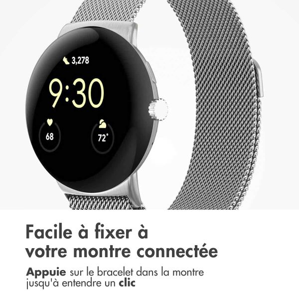imoshion Bracelet magnétique milanais Google Pixel Watch 3 / 4 (45 mm) - Argent