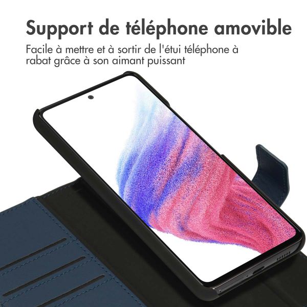 Accezz Premium Leather 2 in 1 Wallet Bookcase Samsung Galaxy A53 - Bleu foncé