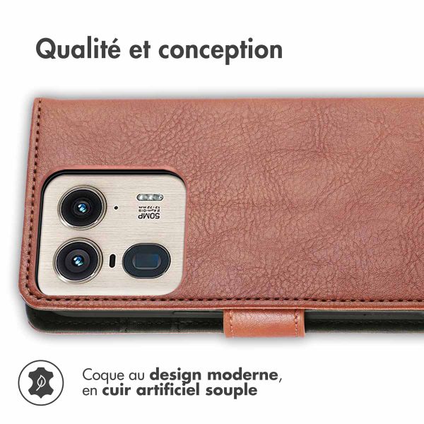 imoshion Étui de télephone portefeuille de luxe Motorola Edge 50 Ultra - Marron
