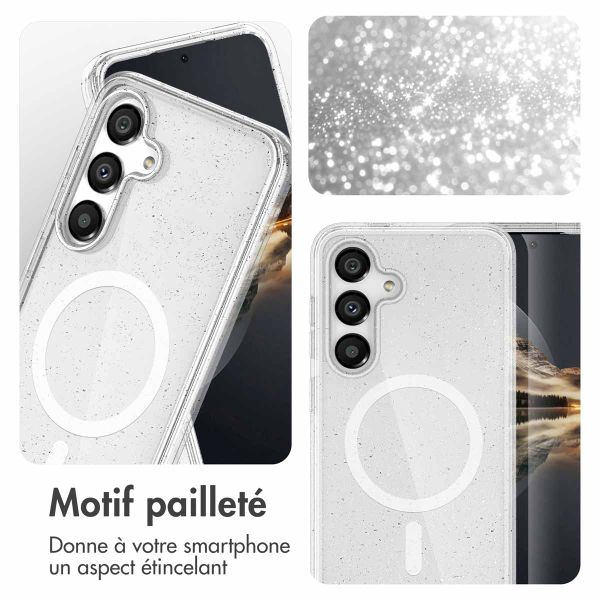 imoshion Coque Pailletée avec MagSafe Samsung Galaxy S25 - Paillettes Transparent